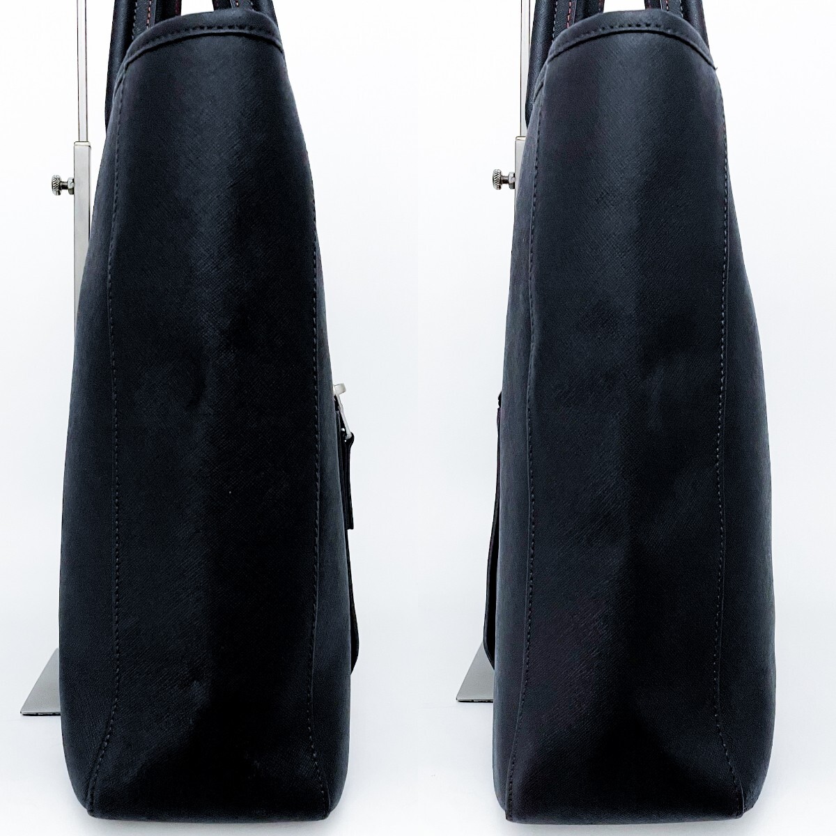 1円■超美品■超希少デザイン■Paul Smith ポールスミス オールレザー トートバッグ ビジネス 大容量 A4 メンズ レディース ブラック系