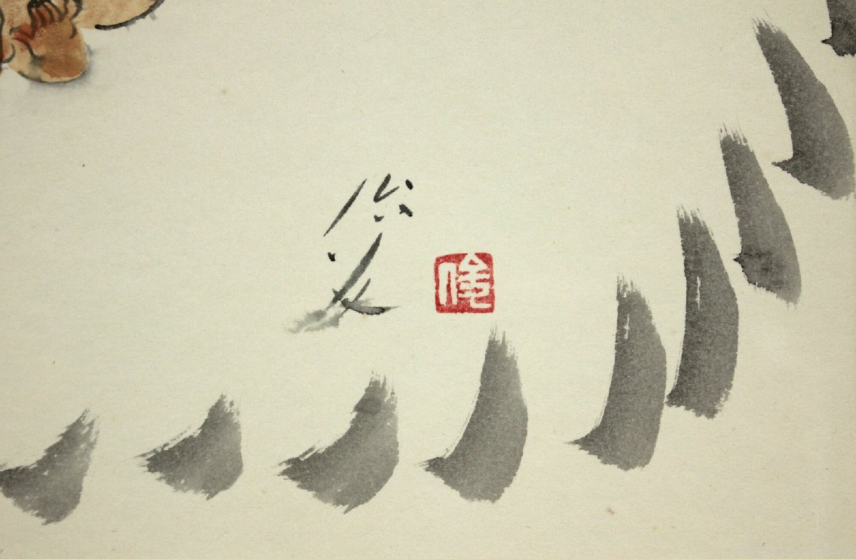 丸木位里 「赤子と鶴」 水彩・水墨画 絵画 - 北海道画廊_画像6