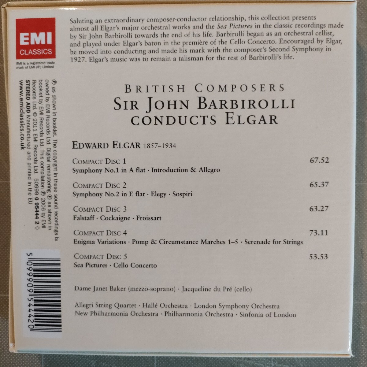 バルビローリ指揮、エルガー作品集(5CD)_画像2