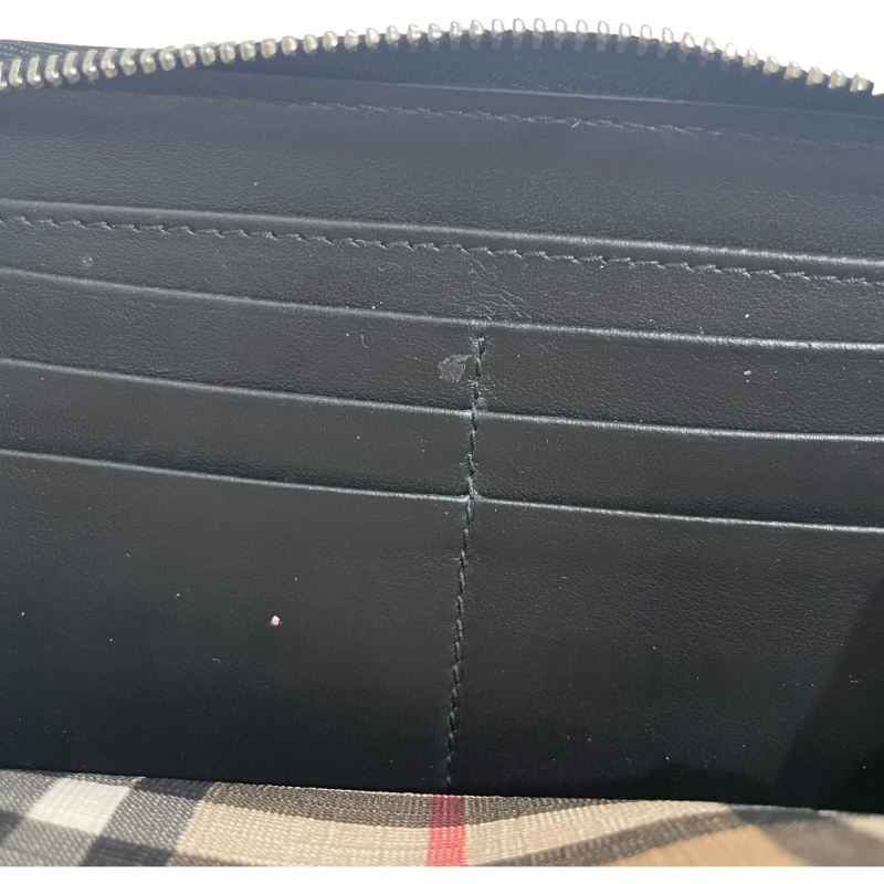 BURBERRY バーバリー ラウンドファスナー ノバチェック PVCレザー 長財布 レディース 【中古】 12509K212_画像7