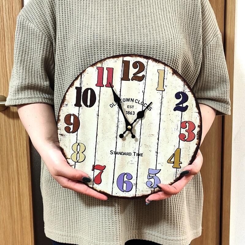 掛時計 アンティーク おしゃれ OT STANDARD TIME レトロ かわいい アメリカン 可愛い 雑貨 壁掛け ウッド クロック インテリア 店舗_画像5
