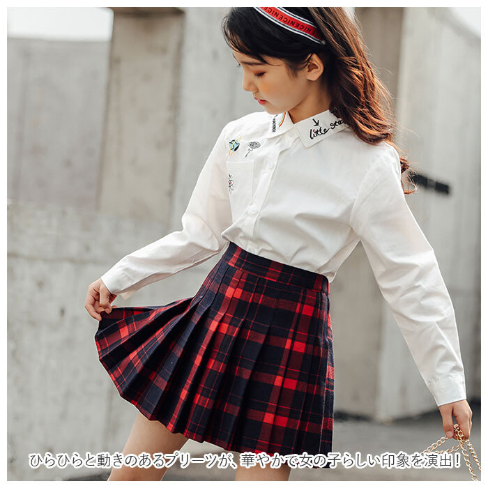 ☆ Dタイプ ☆ 120cm ☆ プリーツ スカート かわいい 子供 skirt1522 子供服 女の子 パンツインスカート スカパン スカート_画像6