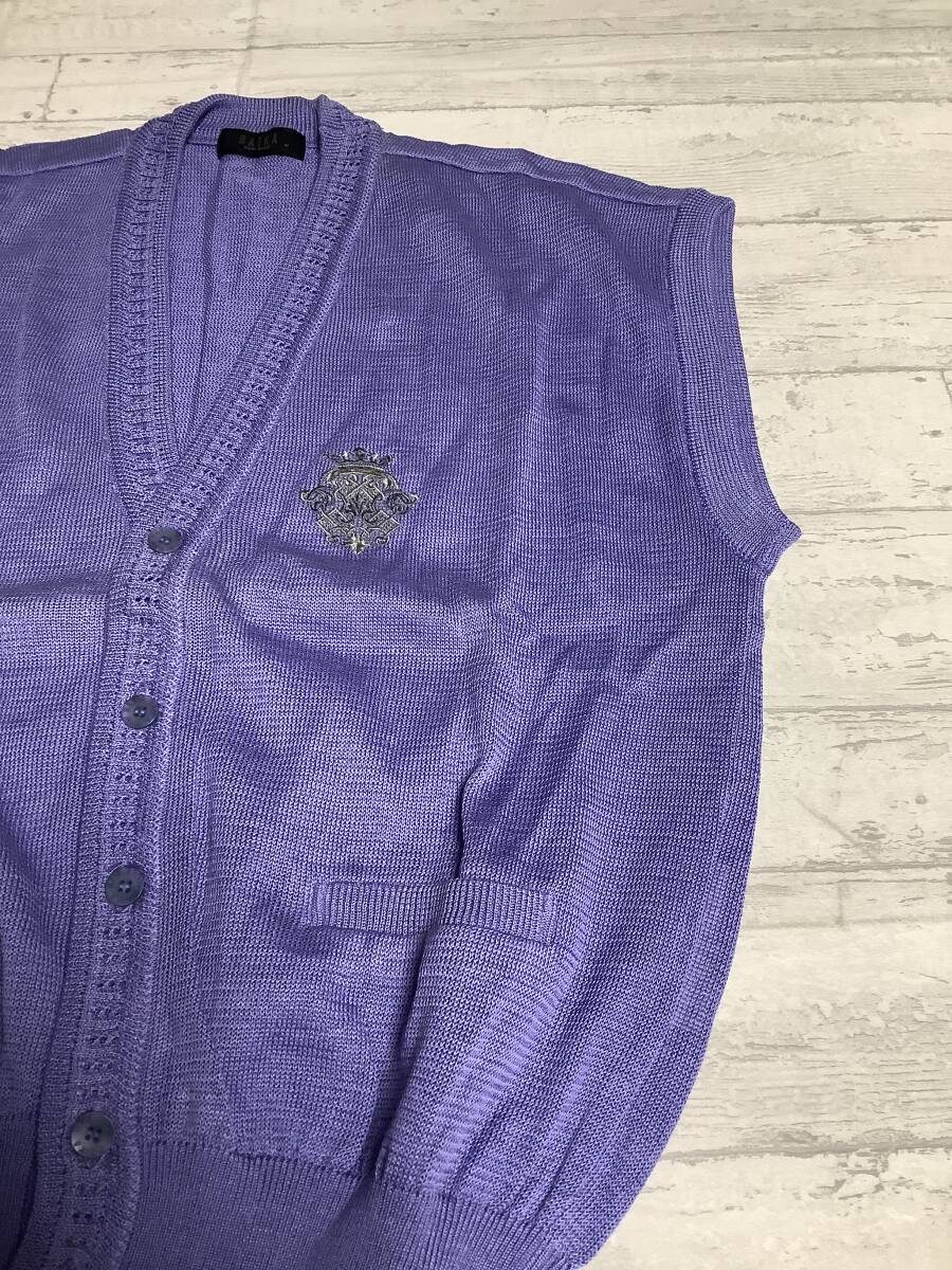 訳あり　新品未使用　定価25,000円の品　 M 春夏カットソー　ライカのニットベスト　濃いラベンダー系_画像2
