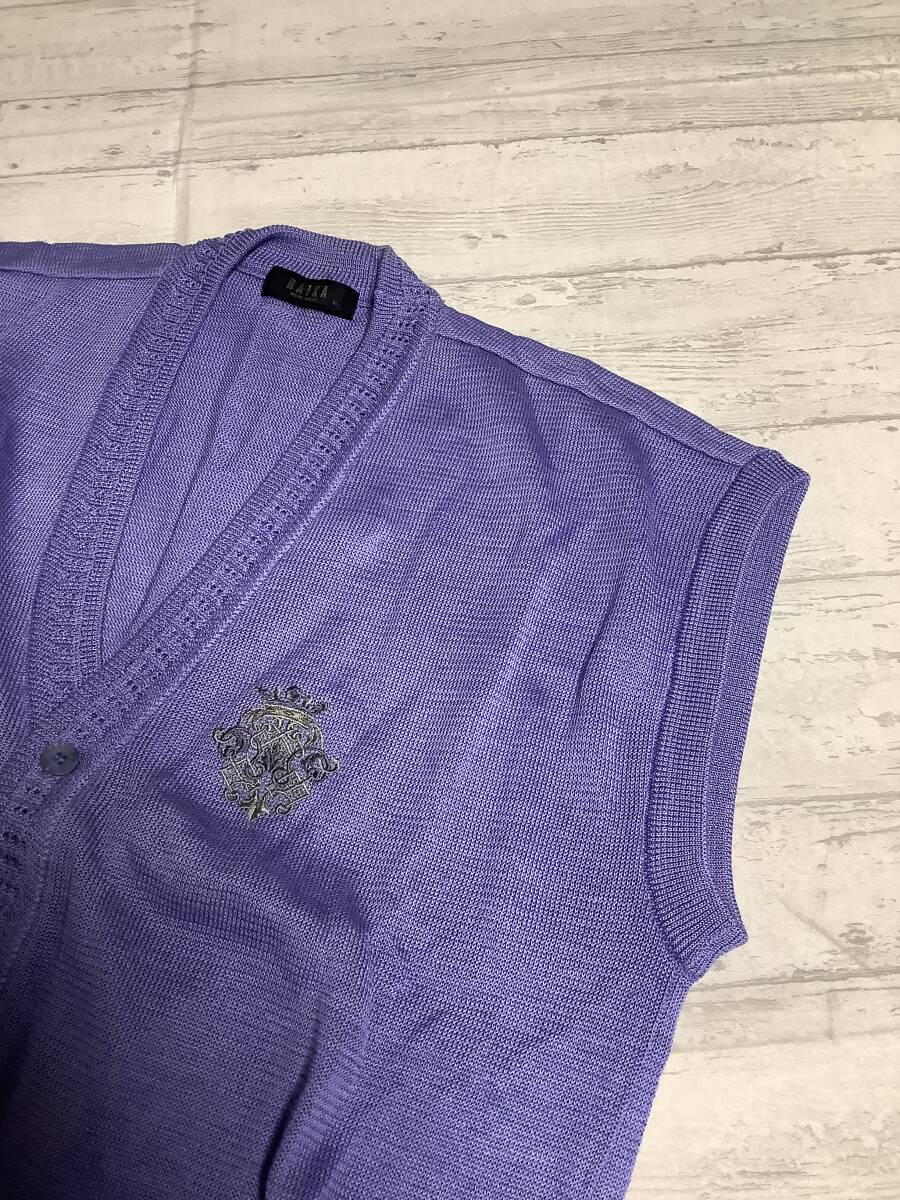 訳あり　新品未使用　定価25,000円の品　 M 春夏カットソー　ライカのニットベスト　濃いラベンダー系_画像7