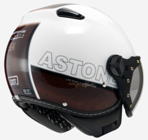 フランスのブランド ASTONE KSS ダブル・シールド パイロットヘルメット XL 白DD70黑_画像2