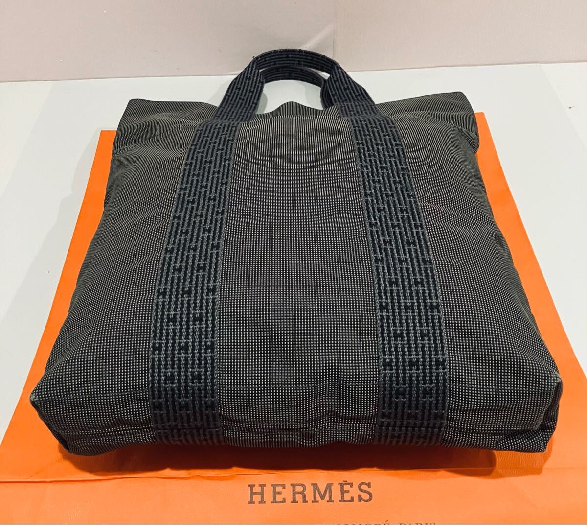 HERMES ● 新品同様 エールライン トートバッグ グレー エルメス ハンドバッグ カバス バッグ_画像4