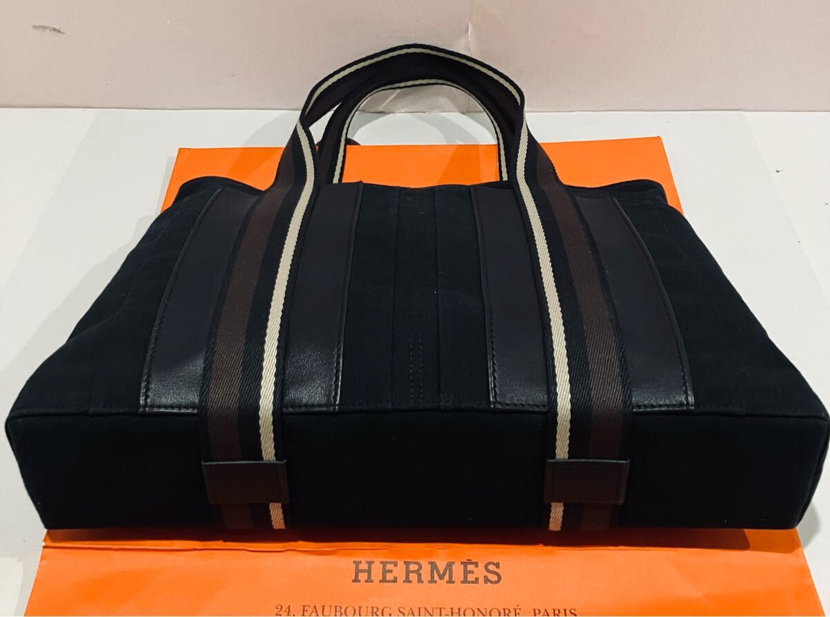 HERMES ● 新品同様 エルメス トートバッグ トロカホリゾンタル トート バッグ ブラック 黒 ハンドバッグ 