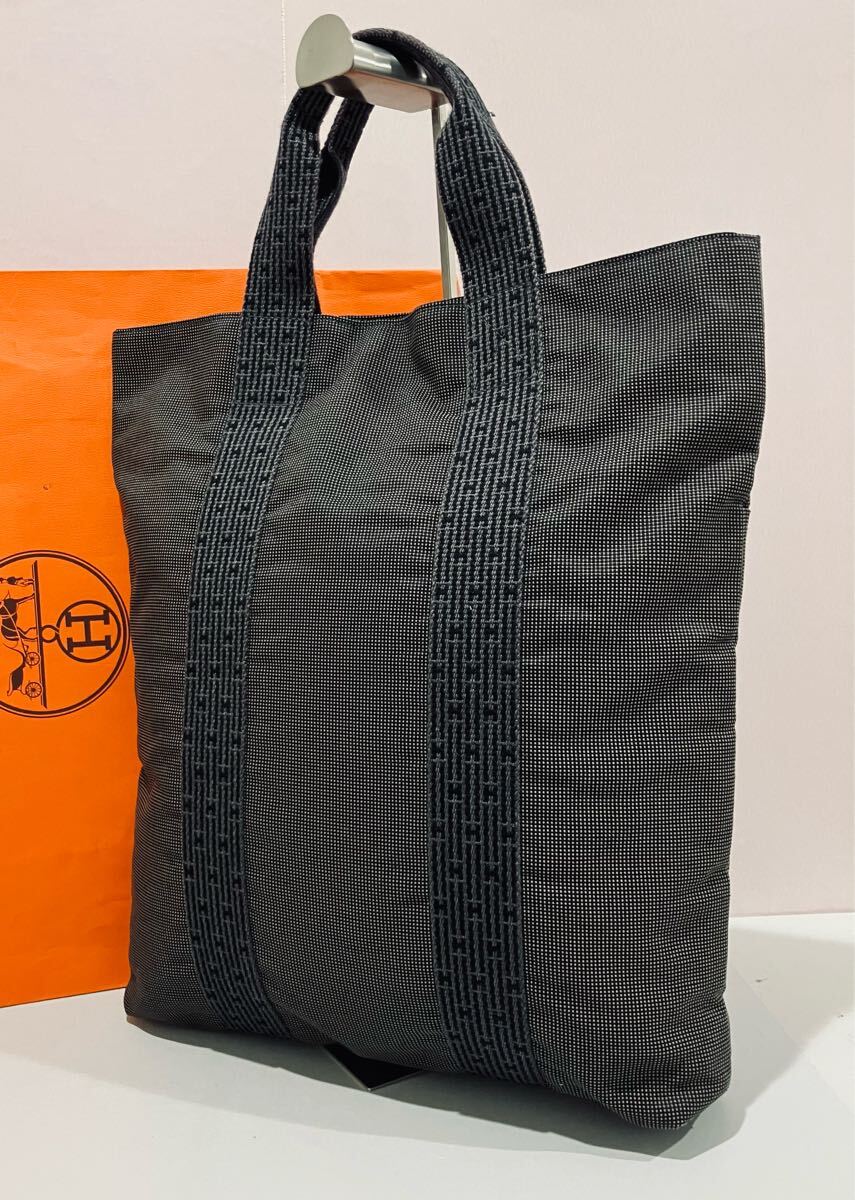 HERMES ● 新品同様 エールライン トートバッグ グレー エルメス ハンドバッグ カバス バッグ_画像3