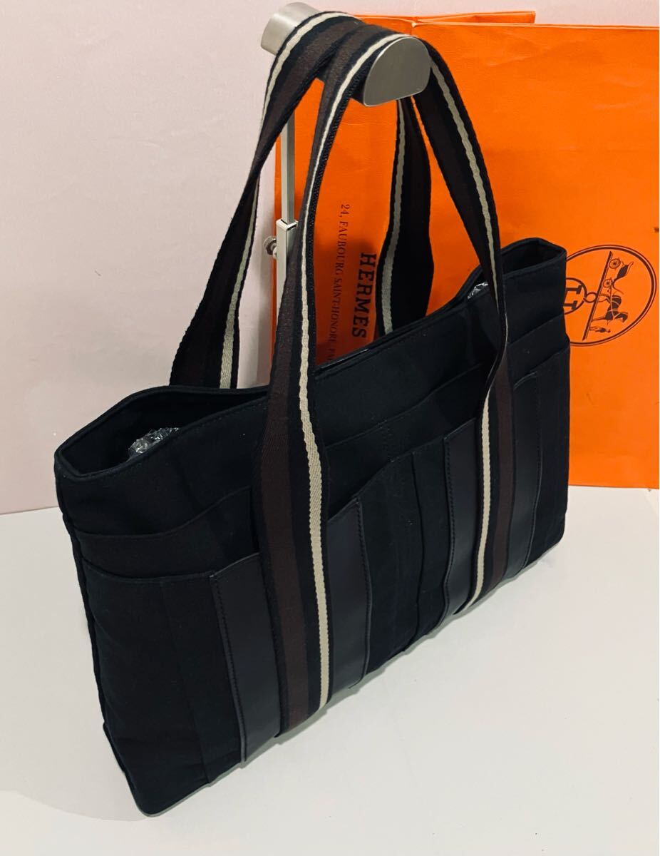 HERMES ● 新品同様 エルメス トートバッグ トロカホリゾンタル トート バッグ ブラック 黒 ハンドバッグ 