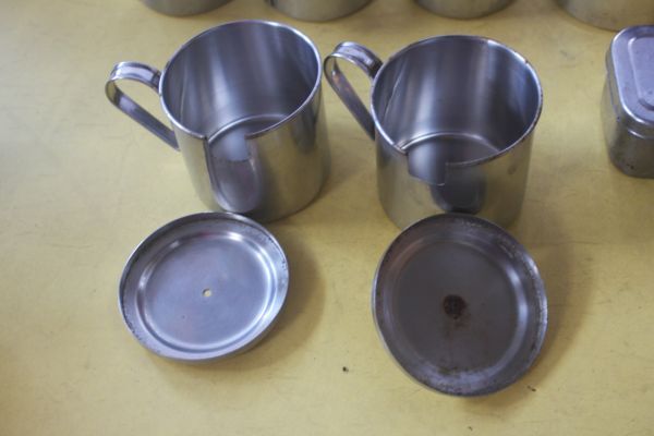 お好み焼きソースポット　薬味入れ 　まとめて　錆・痛みかなりあり　ステンレス　厨房用品/27N8.7-59_画像4