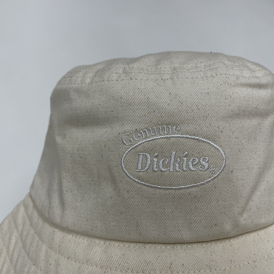 Dickies ベージュ バケットハット 帽子 タグ付き スポーツゴルフ アウトドアキャンプ バイク 釣り ホワイト刺繍 アクセサリー ディッキーズ_画像3