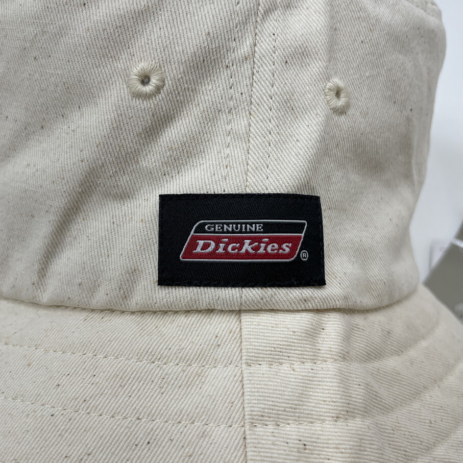 Dickies ベージュ バケットハット 帽子 タグ付き スポーツゴルフ アウトドアキャンプ バイク 釣り ホワイト刺繍 アクセサリー ディッキーズ_画像4