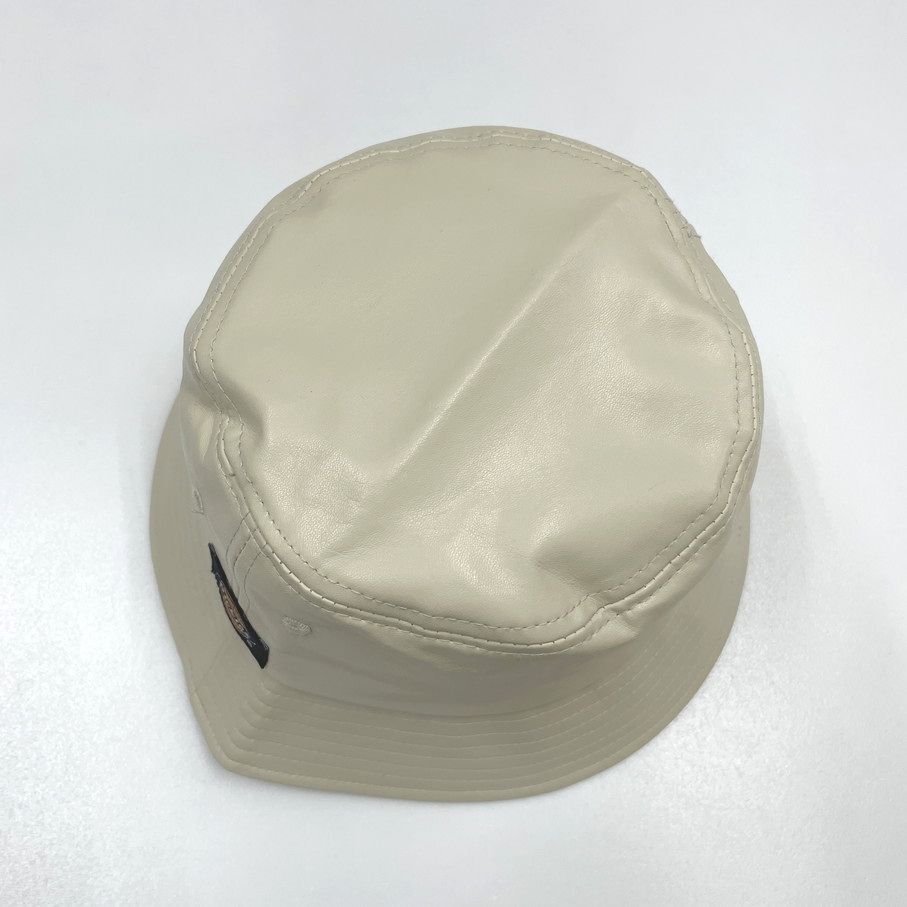 Dickies ベージュ バケットハット 帽子 フェイクレザー ブラックタグ スポーツゴルフ アウトドアキャンプ バイク 釣り 刺繍 ディッキーズ_画像7