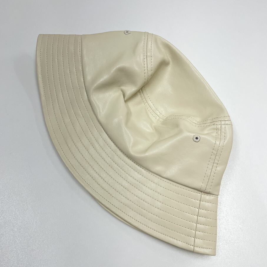 Dickies ベージュ バケットハット 帽子 フェイクレザー ブラックタグ スポーツゴルフ アウトドアキャンプ バイク 釣り 刺繍 ディッキーズ_画像5