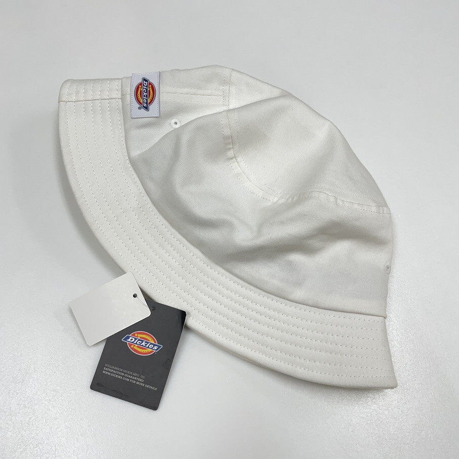 Dickies ホワイト バケットハット タグ付き 帽子スポーツゴルフバイク キャンプ アウトドア オートバイ ブラックゴールド刺繍 ディッキーズ_画像5