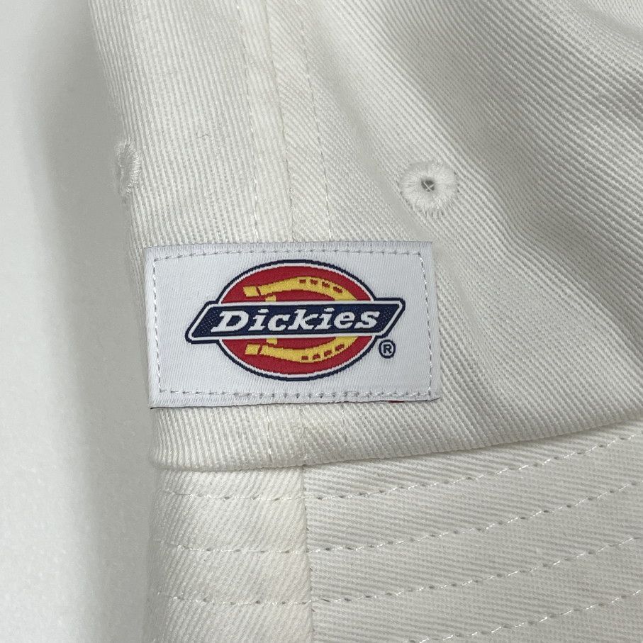 Dickies ホワイト バケットハット タグ付き 帽子スポーツゴルフバイク キャンプ アウトドア オートバイ ブラックゴールド刺繍 ディッキーズ_画像6