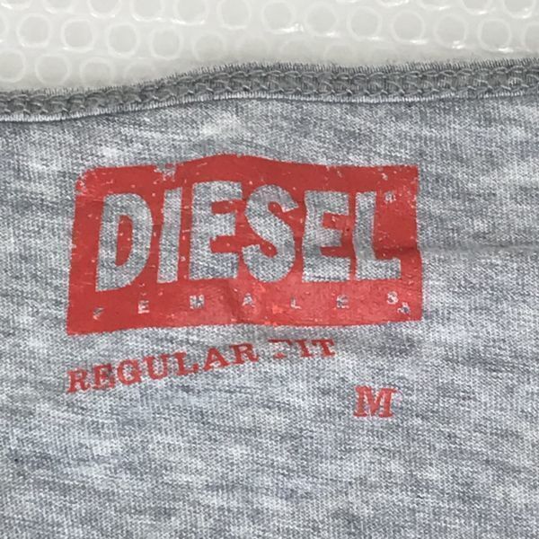 DIESEL★半袖プリントTシャツ【レディースM/グレー】◆BG755