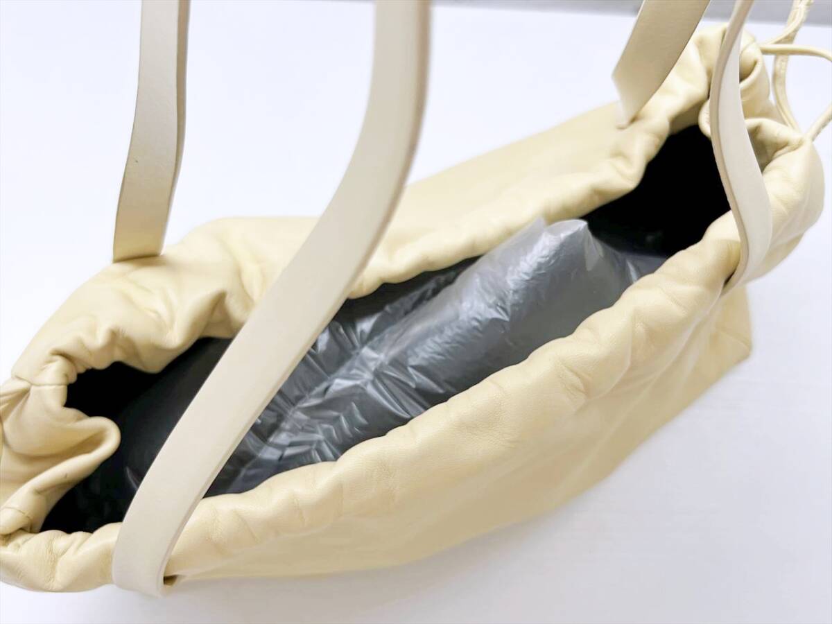 美品　LOEWE　ロエベ　アナグラム　ナッパ　巾着　トートバッグ　ショルダー　ベージュ　オールド_画像4