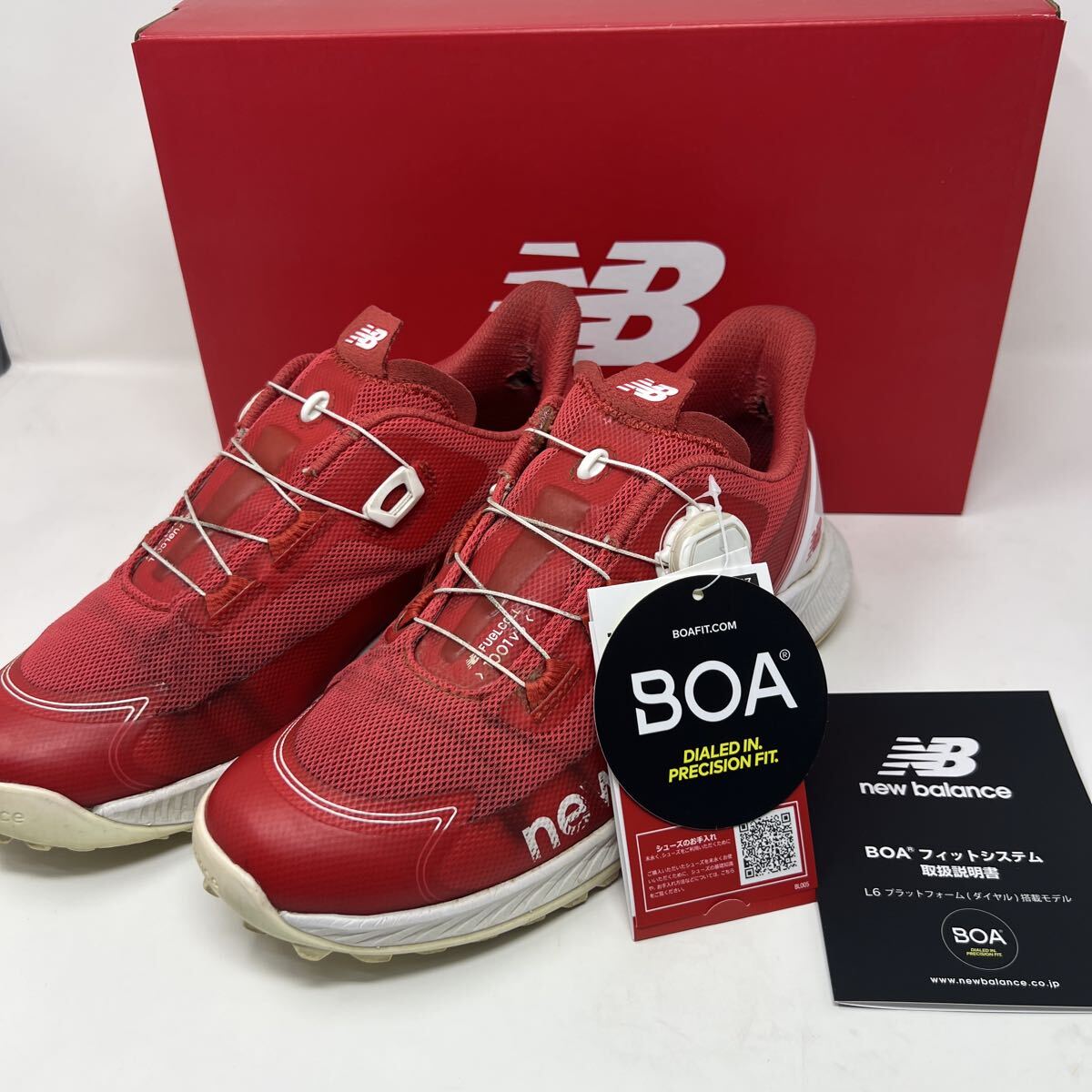 ☆彡1円スタート☆彡　new balance Golf Shoes Red ニューバランス MGS1001R スパイクレス ゴルフシューズ レッド　24.5ｃｍ　タグ、箱付_画像1