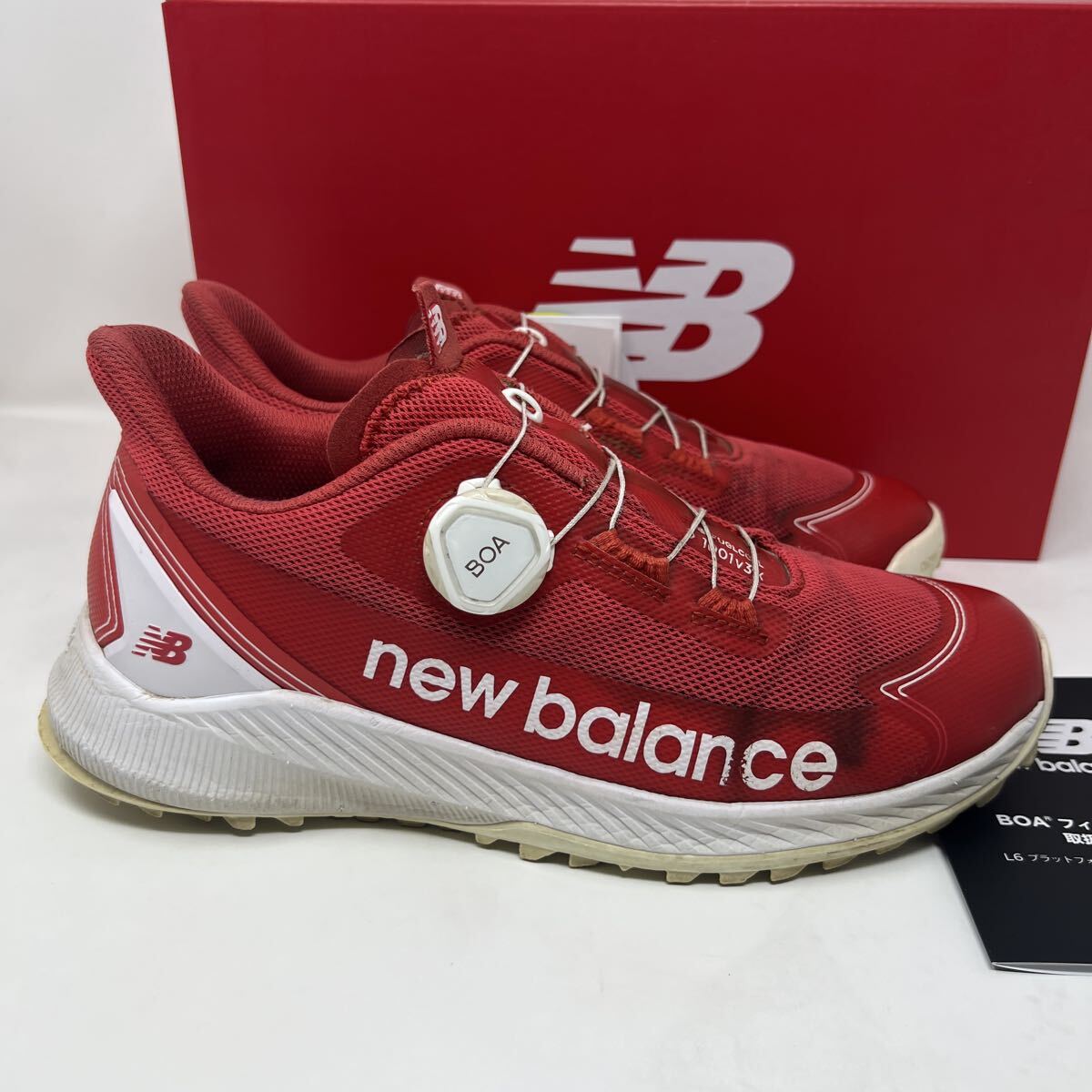 ☆彡1円スタート☆彡　new balance Golf Shoes Red ニューバランス MGS1001R スパイクレス ゴルフシューズ レッド　24.5ｃｍ　タグ、箱付_画像7