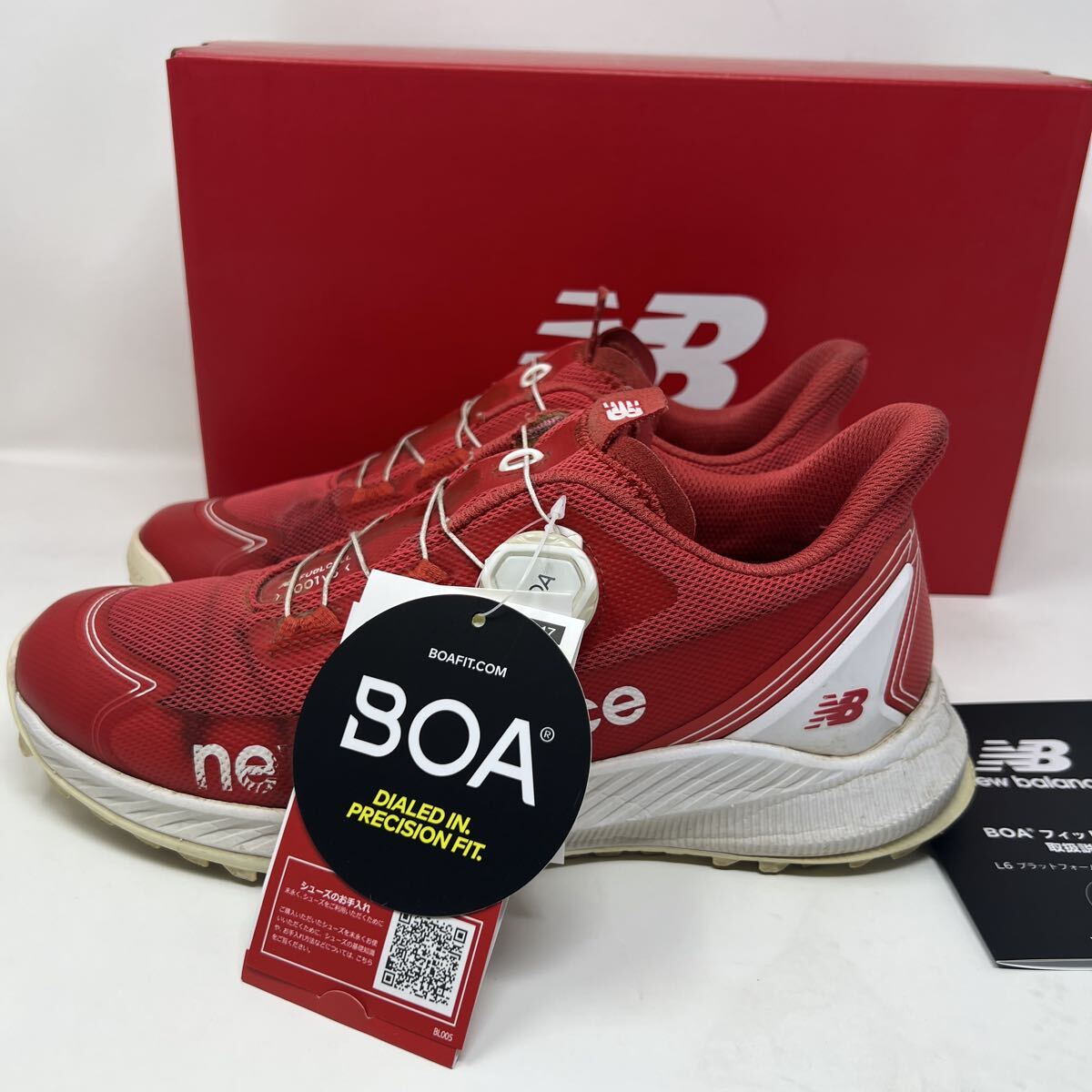 ☆彡1円スタート☆彡　new balance Golf Shoes Red ニューバランス MGS1001R スパイクレス ゴルフシューズ レッド　24.5ｃｍ　タグ、箱付_画像8