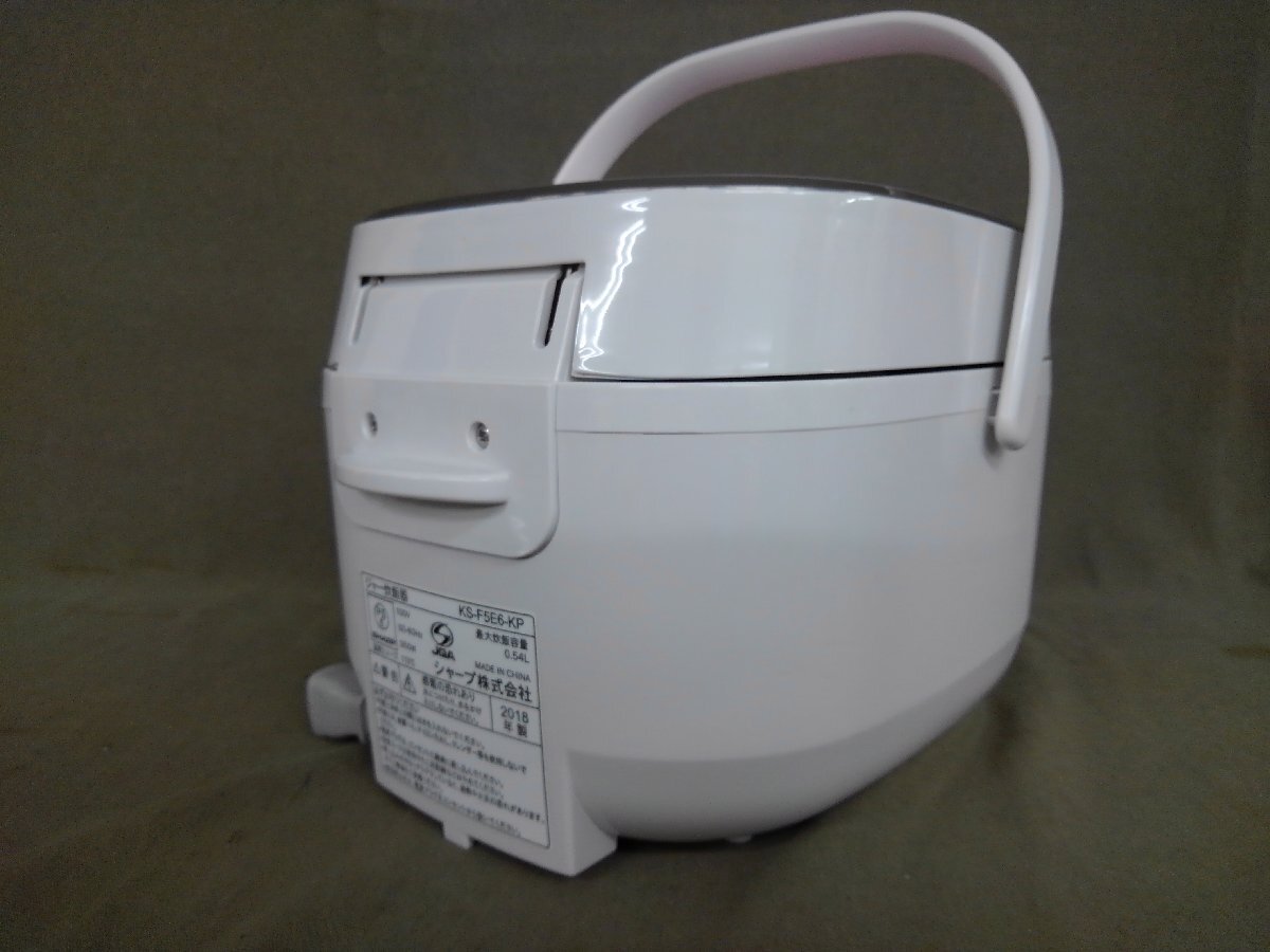 ★５４―００６★炊飯器　シャープ ジャー炊飯器 KS-F5E6-KP（0.5～3合） 動作品 2018年製/ピンク パン調理機能 マイコン 小型 [100]_画像3