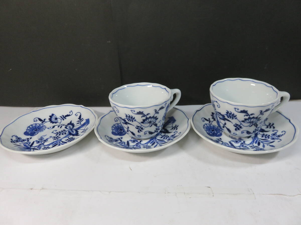 ■Blue　Danube　「ブルーダニューブ　ブルーオニオン　デミタスカップ＆ソーサー」５客＋ソーサー１枚セット　レトロ_画像2