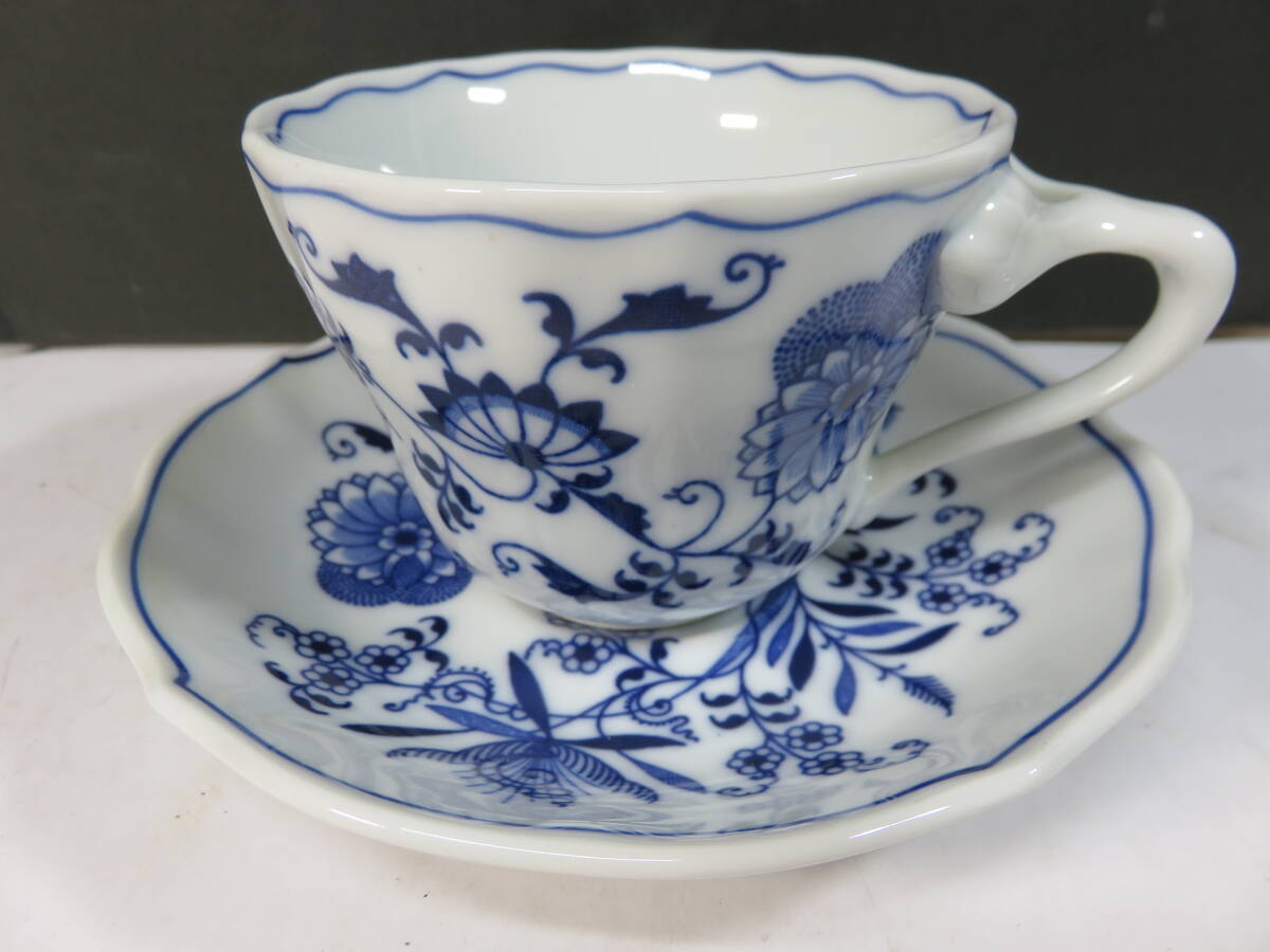 ■Blue　Danube　「ブルーダニューブ　ブルーオニオン　デミタスカップ＆ソーサー」５客＋ソーサー１枚セット　レトロ_画像5