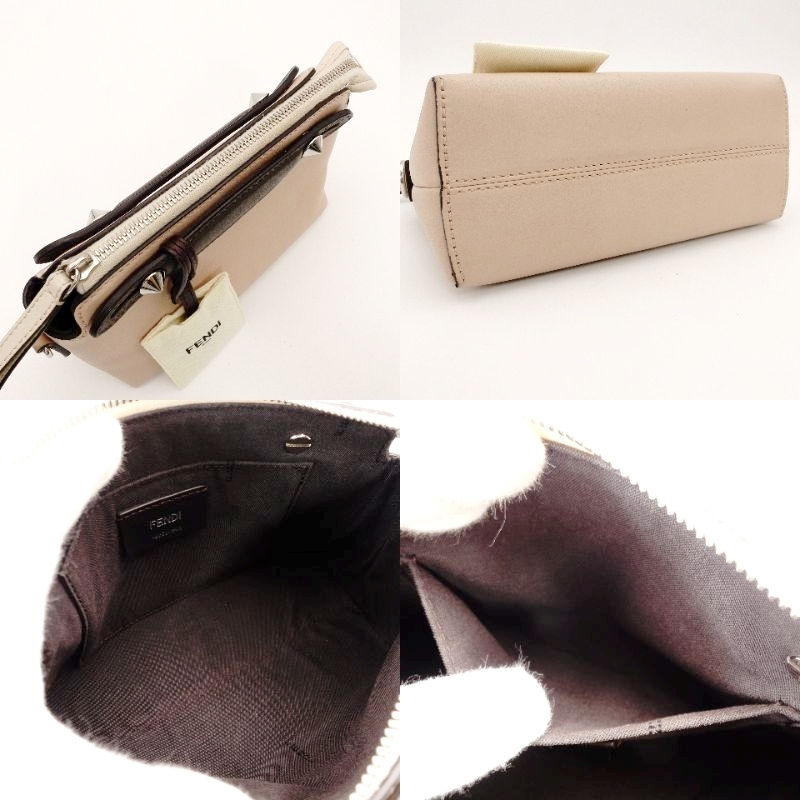 フェンディ FENDI バイザウェイ ミニ ハンドバッグ レザー ベージュ系 2way 7-8-422_画像5