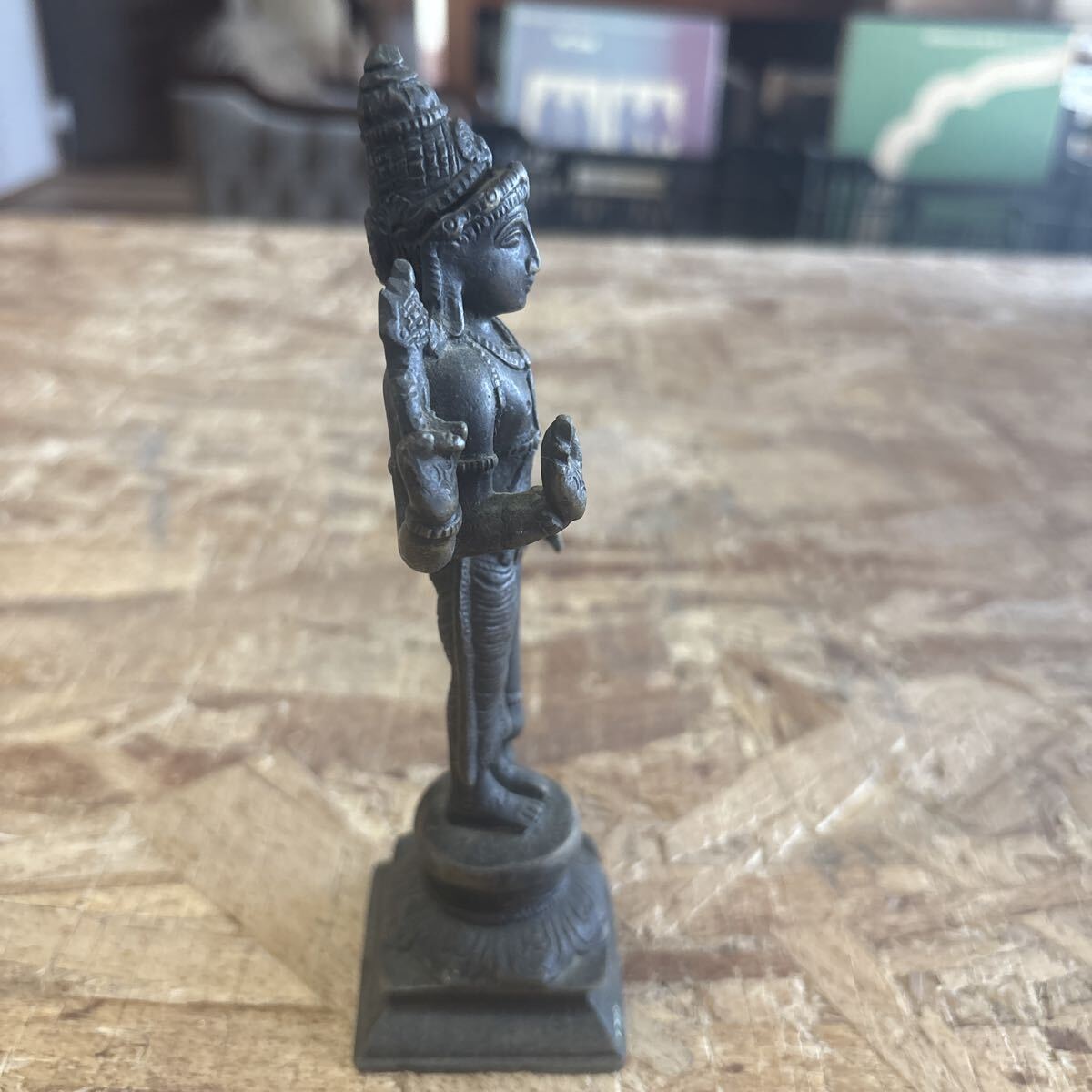 ○d115 置物 インテリア オブジェ 仏教美術 仏教 ヒンドゥー教 ヴィシュヌ? _画像4