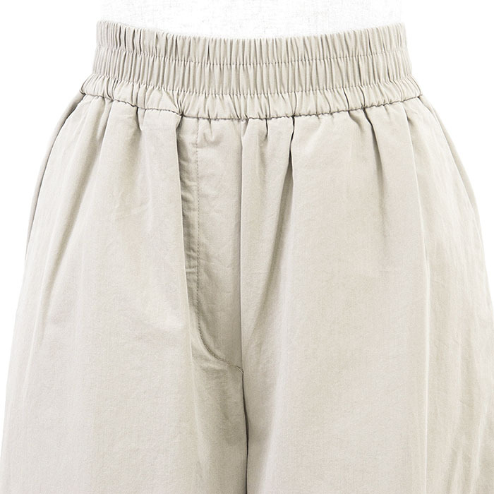 【美品】LOEWE ロエベ ガウチョパンツ イージーパンツ アナグラム ロゴ 刺繍 エンブロイダリー コットン100% レディース XS ベージュ