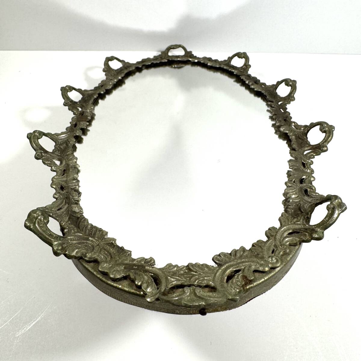 ★アンティーク MATSONマトソン タオルホルダー + ロココ調 オーバルミラートレイ/ローズ/薔薇/ボタニカル/ゴールド/壁掛けミラー/猫脚_画像8