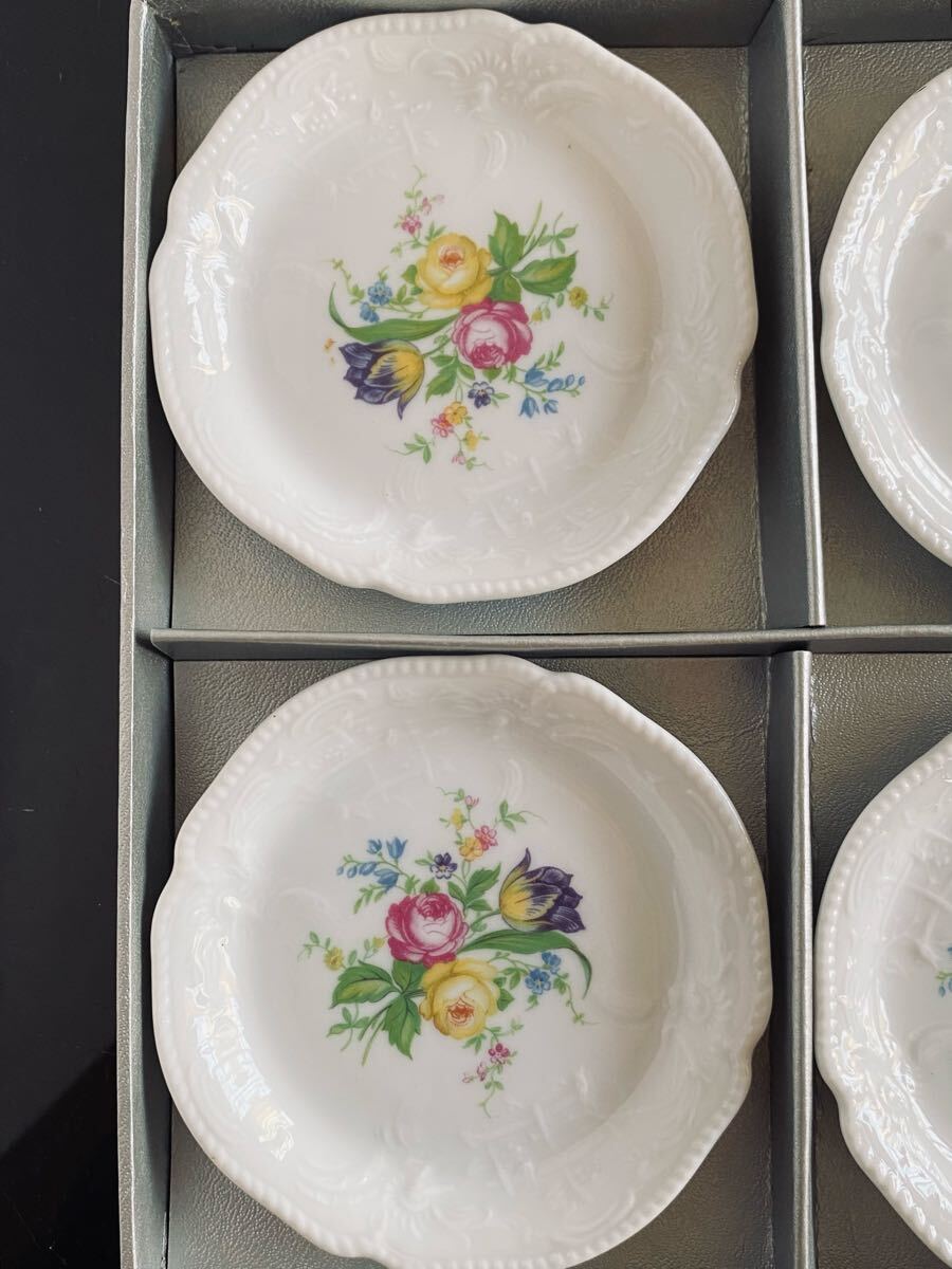 新品未使用品◆ROSENTHAL ローゼンタール CLASSIC ROSE クラシックローズ ミニプレート 小皿 6枚セット 花柄 ドイツ製_画像6
