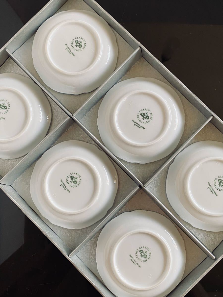 新品未使用品◆ROSENTHAL ローゼンタール CLASSIC ROSE クラシックローズ ミニプレート 小皿 6枚セット 花柄 ドイツ製_画像9