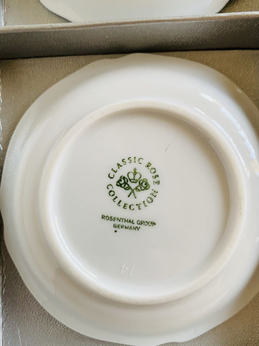 新品未使用品◆ROSENTHAL ローゼンタール CLASSIC ROSE クラシックローズ ミニプレート 小皿 6枚セット 花柄 ドイツ製_画像10