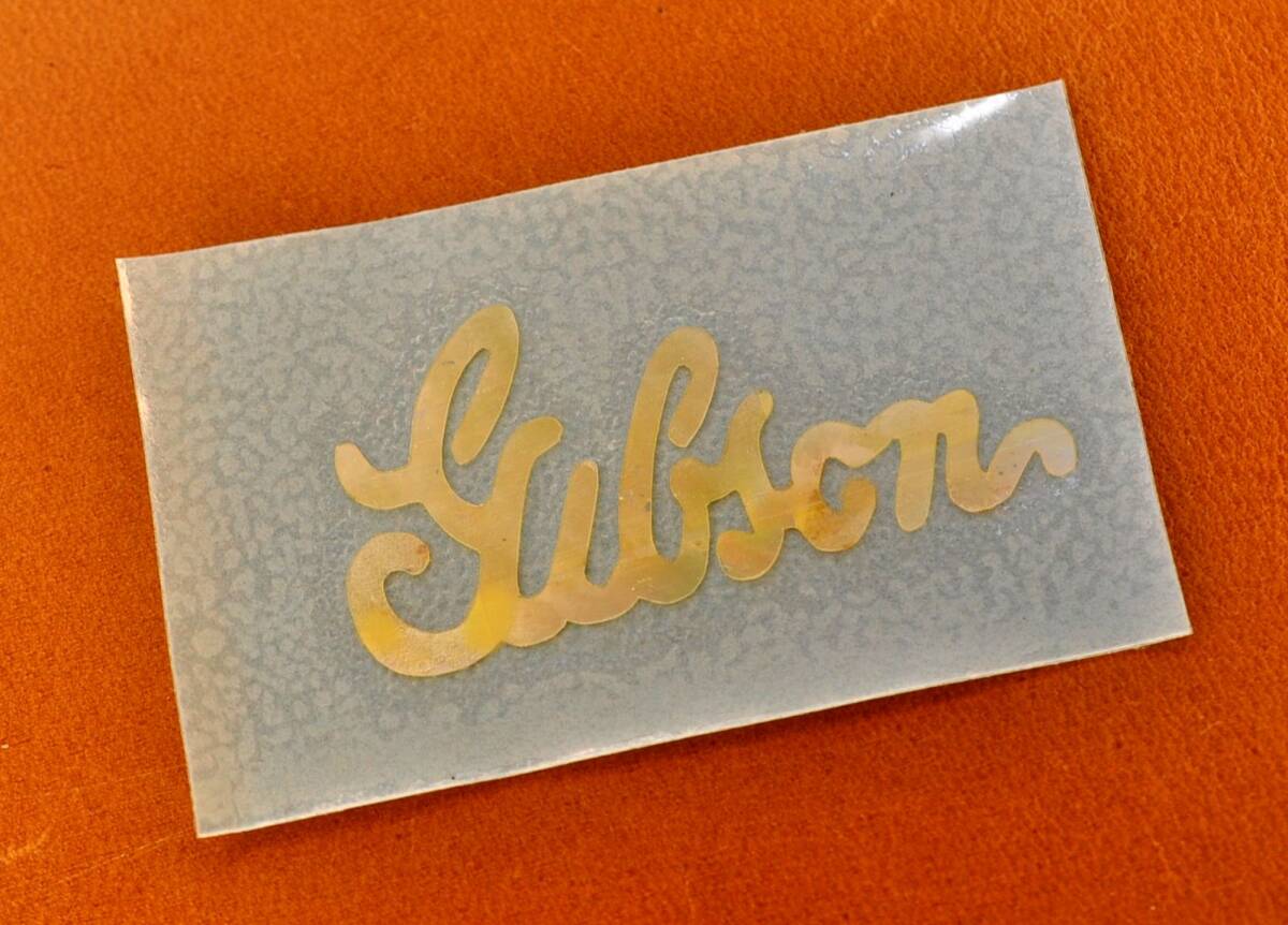 Gibson ネックヘッドロゴ ゴールドパールシェルシール オールドアコギタイプ_画像1