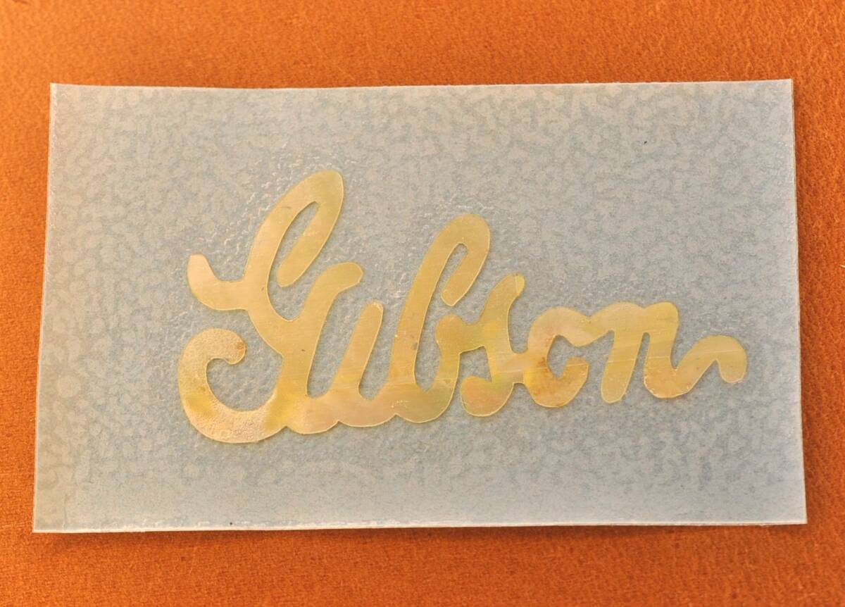 Gibson ネックヘッドロゴ ゴールドパールシェルシール オールドアコギタイプ_画像6
