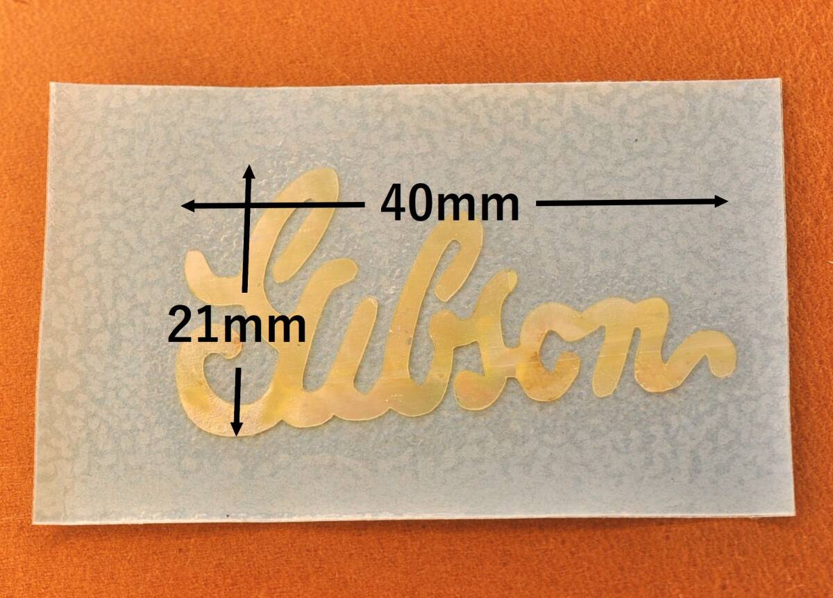 Gibson ネックヘッドロゴ ゴールドパールシェルシール オールドアコギタイプ_画像7