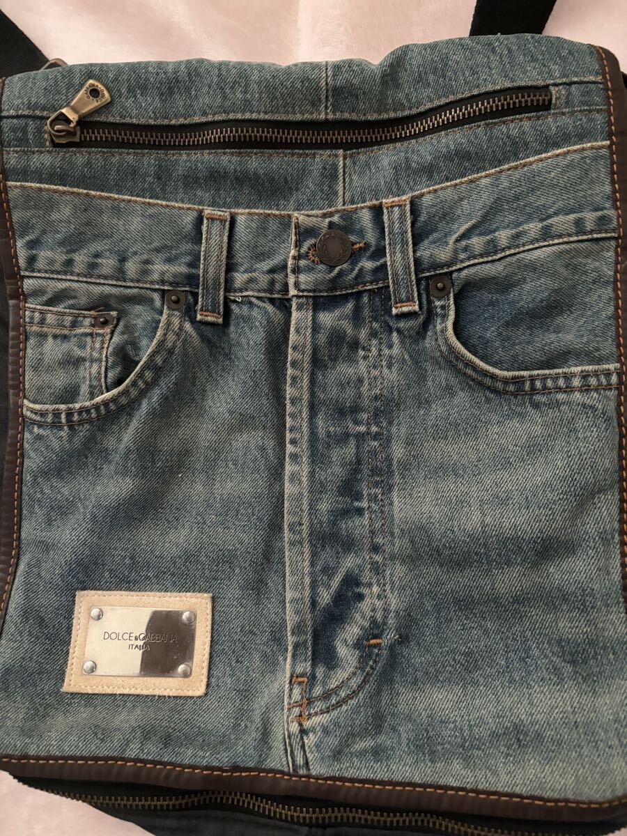 未使用☆DOLCE&GABBANAドルチェ＆ガッバーナ デニムヴィンテージリメイク風　ショルダーバッグ