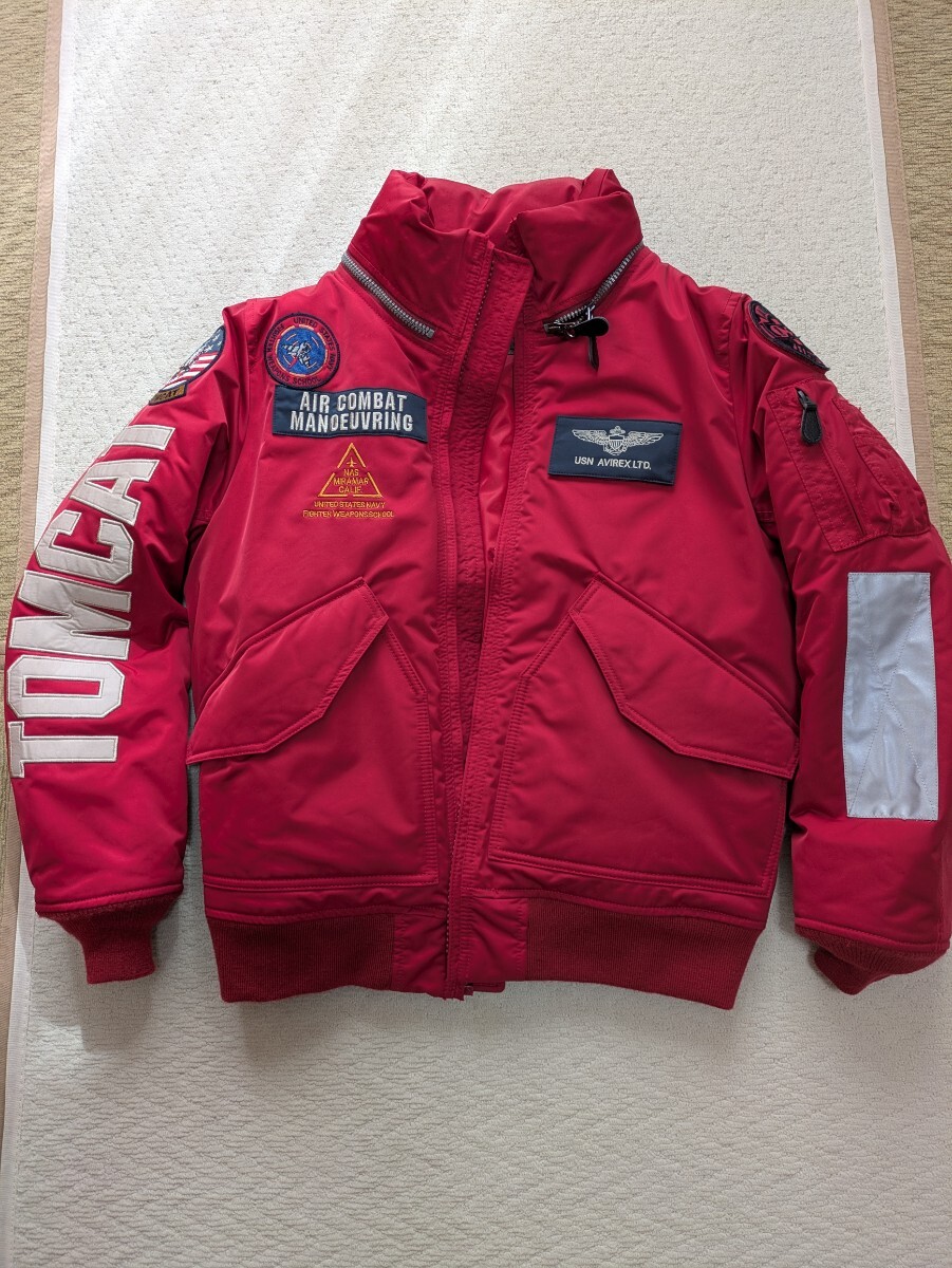 AVIREX フライトジャケット中古(赤) Lサイズ_画像1