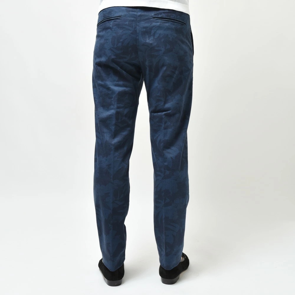 未使用・未調整 INCOTEX SLACKS 価格55,000円 SLIM FIT ストレッチコットン ヘリンボーン ボタニカルプリント シャーリングパンツ _画像6