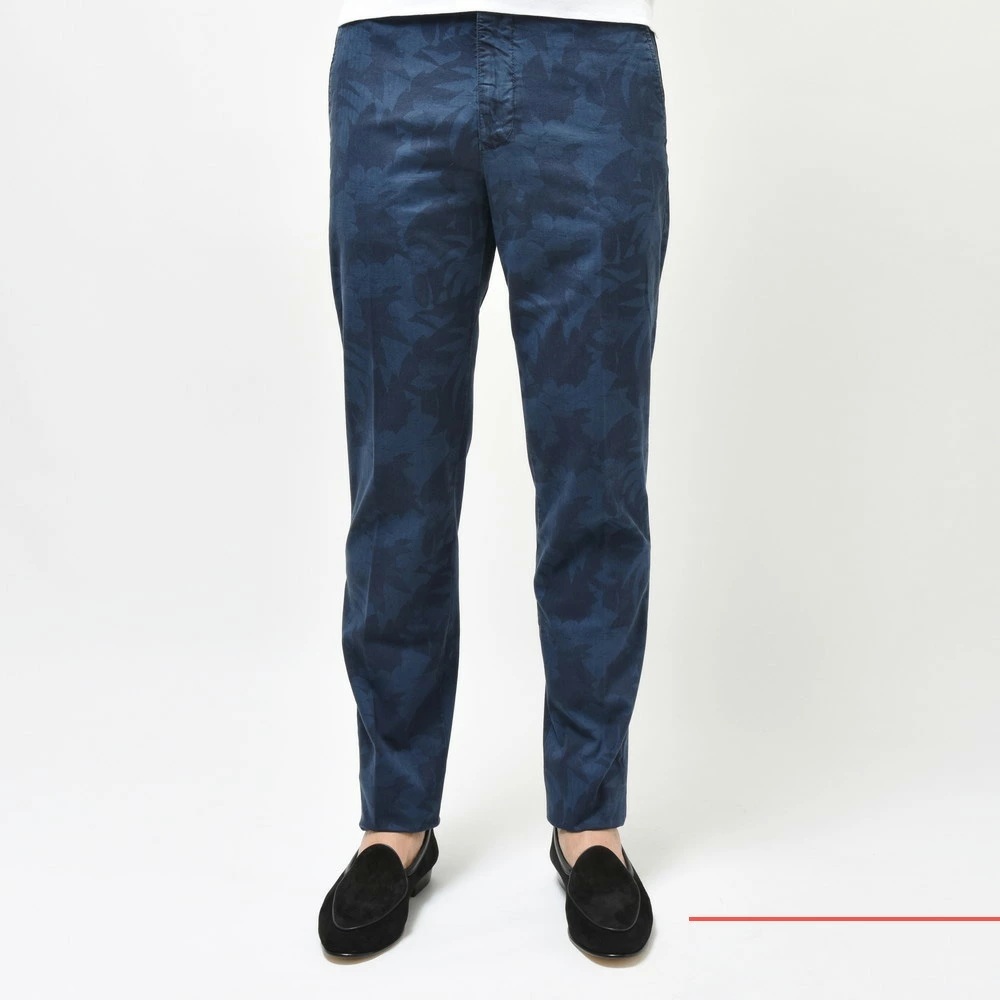 未使用・未調整 INCOTEX SLACKS 価格55,000円 SLIM FIT ストレッチコットン ヘリンボーン ボタニカルプリント シャーリングパンツ _画像5