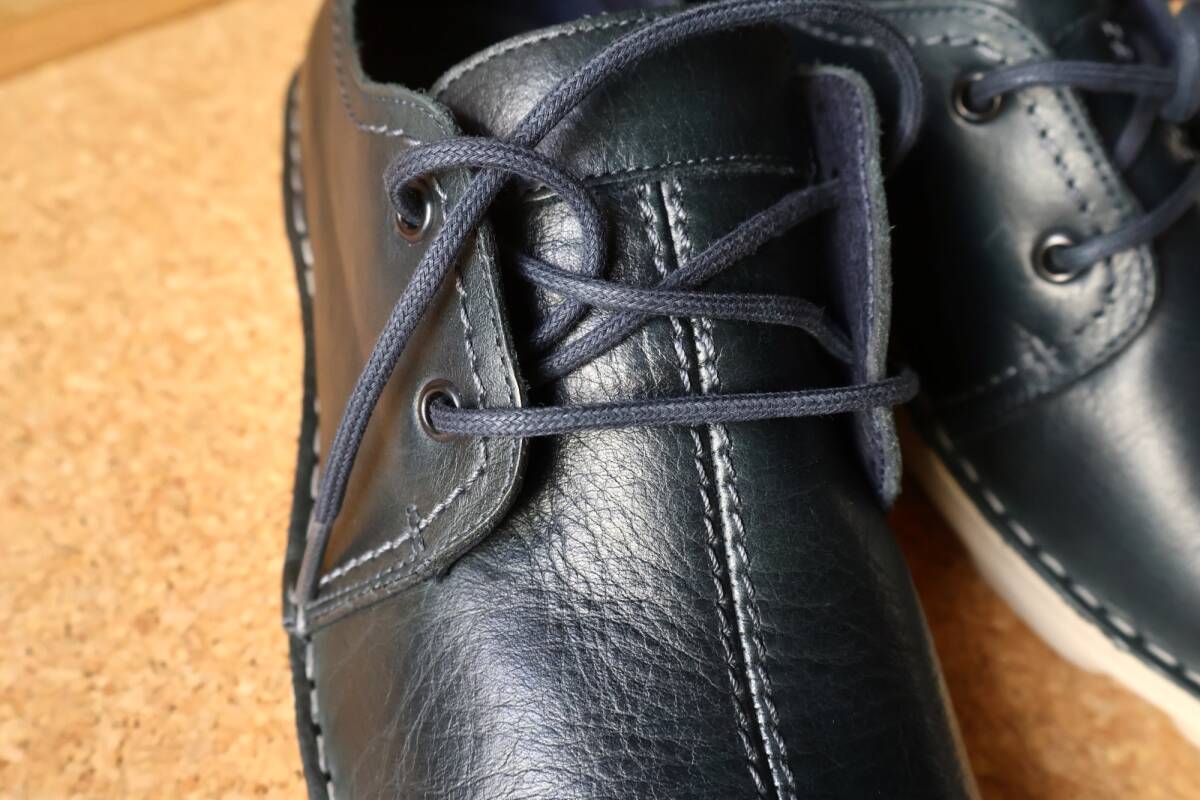 未使用 スペイン COMMONS コモンズ 本革 外羽根レザースニーカー サイドマッケイ ネイビー 40（25cm相当）_画像4