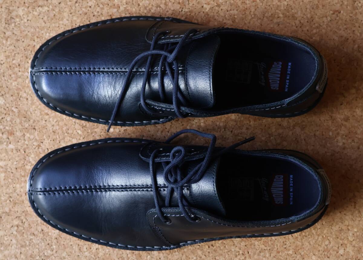 未使用 スペイン COMMONS コモンズ 本革 外羽根レザースニーカー サイドマッケイ ネイビー 40（25cm相当）_画像3