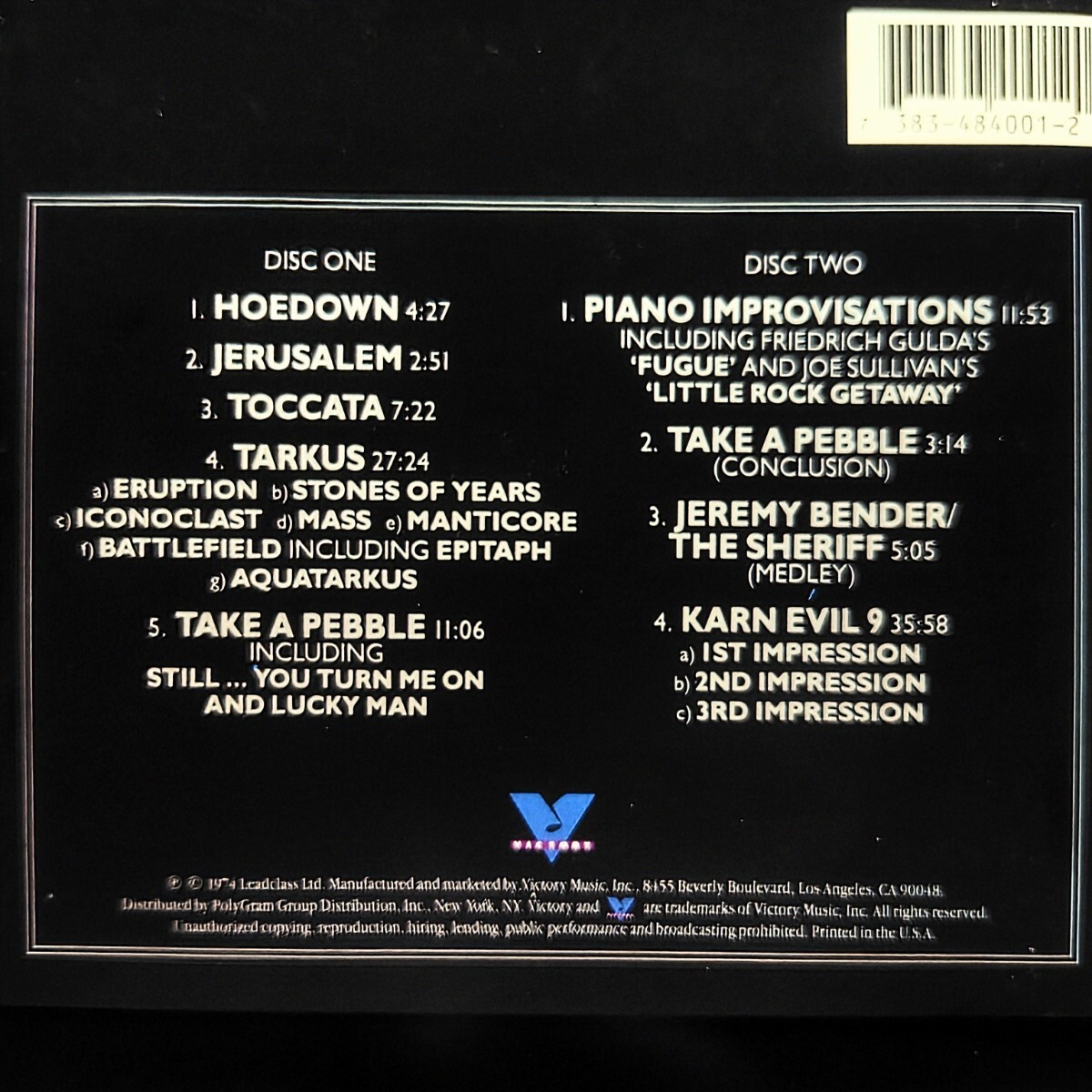 リマスター 2CD エマーソン・レイク ＆ パーマー ライヴ = レディース ＆ ジェントルメン Emerson, Lake & Palmer EL&P ELP _画像3