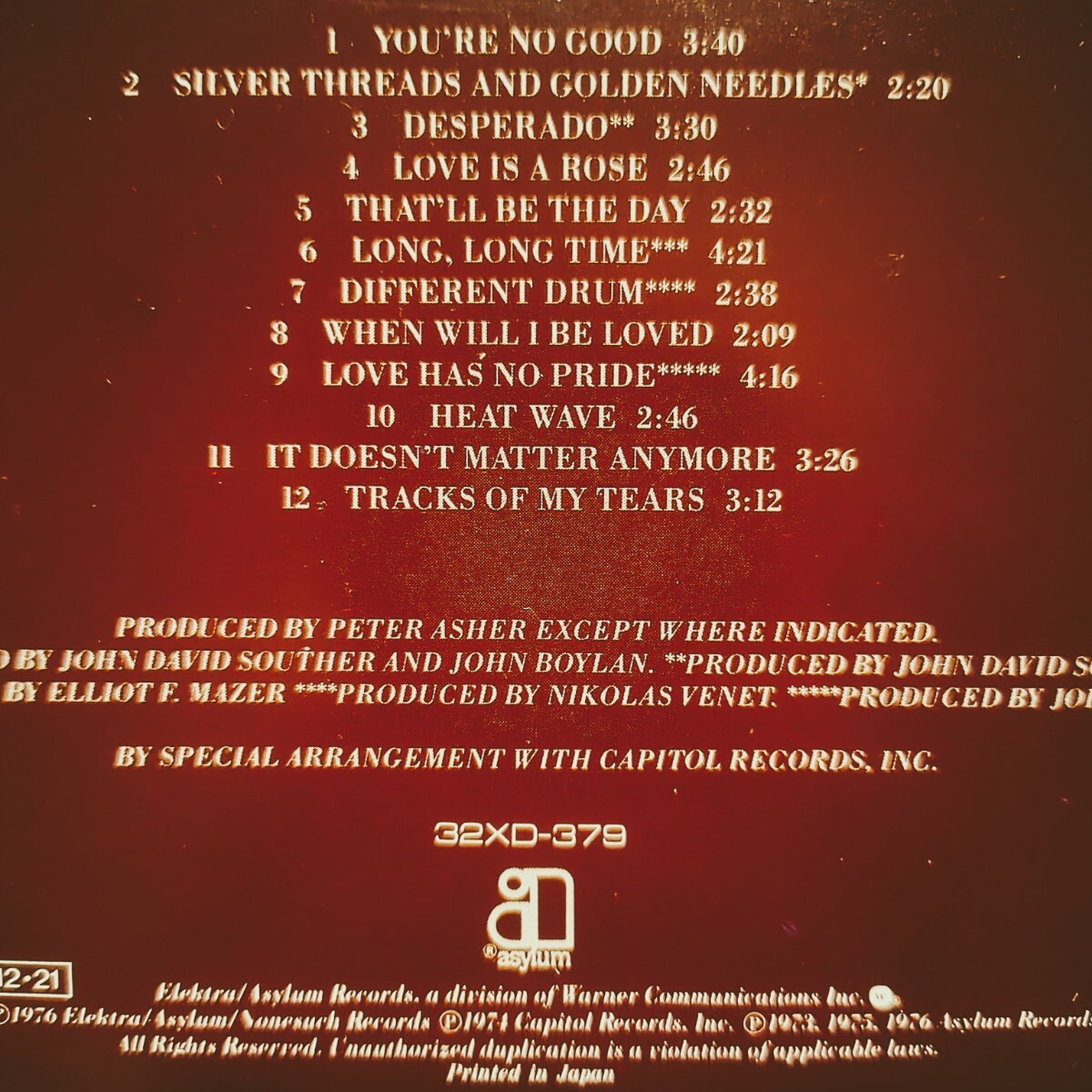 国内盤 リンダ・ロンシュタット 2CD グレイテスト・ヒッツ ＆ グレイテスト・ヒッツ Ⅱ Linda Ronstadt Greatest Hits & Volume Two_画像3