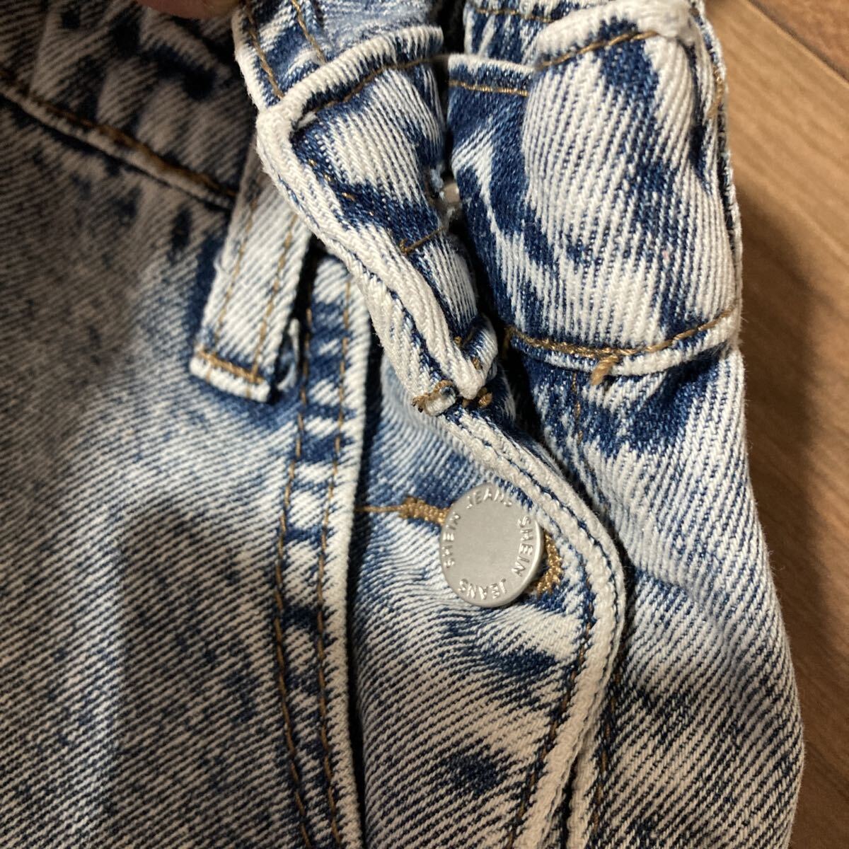 オーバーオール デニム ワーク アメカジ ブルー 古著 サロペット インディゴ　SHEIN 10Y 130センチぐらい　可愛(ài)い　重ね著　キッズ　子ども