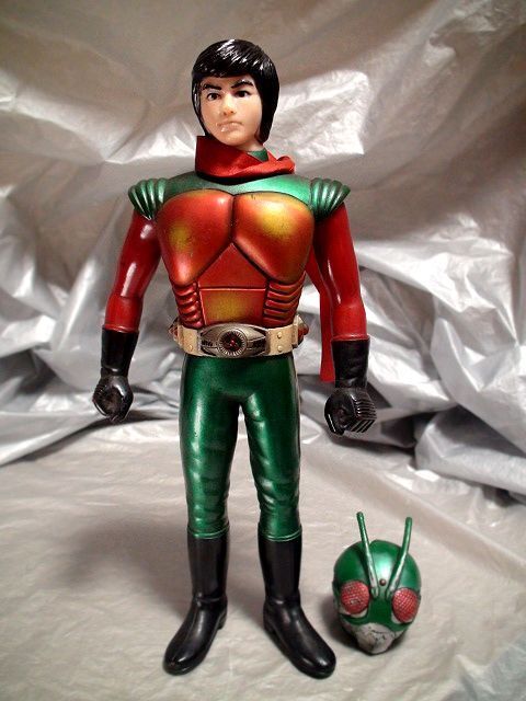 仮面ライダー・スカイ ⑧ ポピー 当時物 怪人ヒーロー マスク 面取れ ソフビ人形 1979年「検 スカイライダー 東映 メディコム 旧バンダイ_画像2