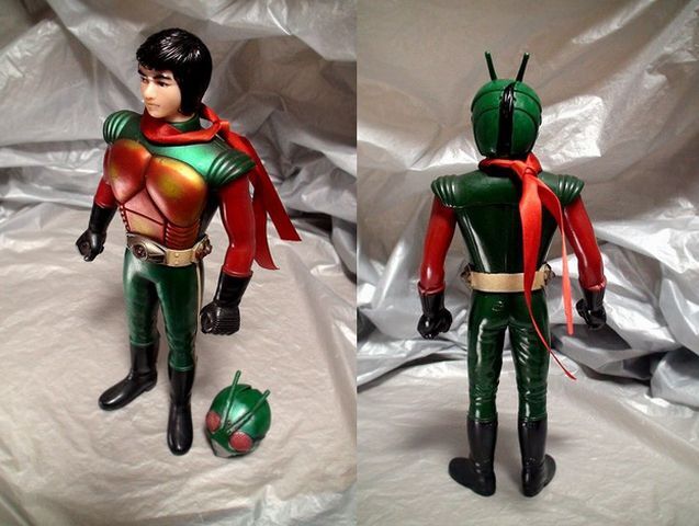 仮面ライダー・スカイ ⑧ ポピー 当時物 怪人ヒーロー マスク 面取れ ソフビ人形 1979年「検 スカイライダー 東映 メディコム 旧バンダイ_画像9