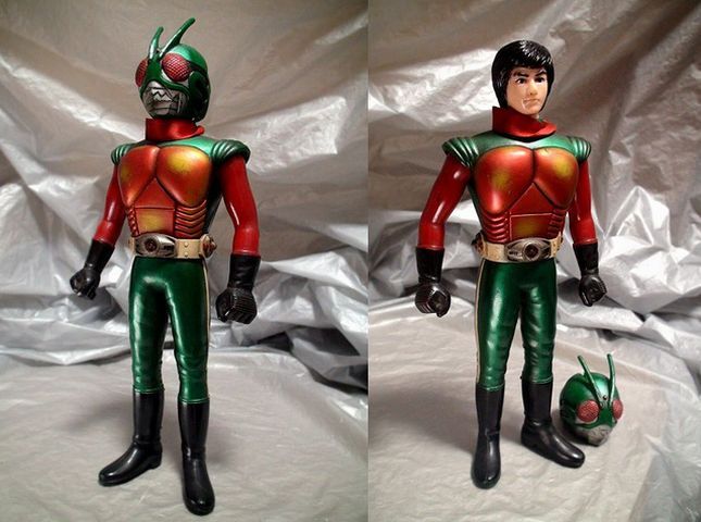 仮面ライダー・スカイ ⑧ ポピー 当時物 怪人ヒーロー マスク 面取れ ソフビ人形 1979年「検 スカイライダー 東映 メディコム 旧バンダイ_画像7